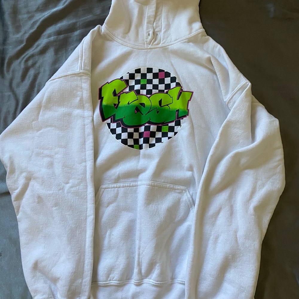 White “fresh” hoodie medium